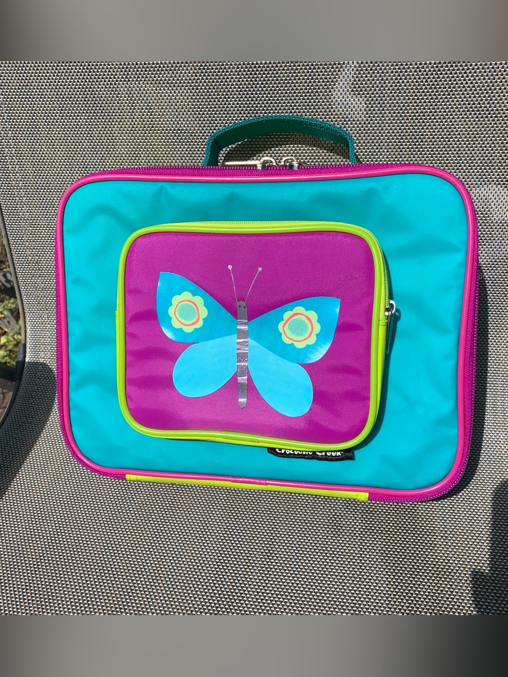 Kids Butterfly Lunch Bag - Teal, Purple & Pink